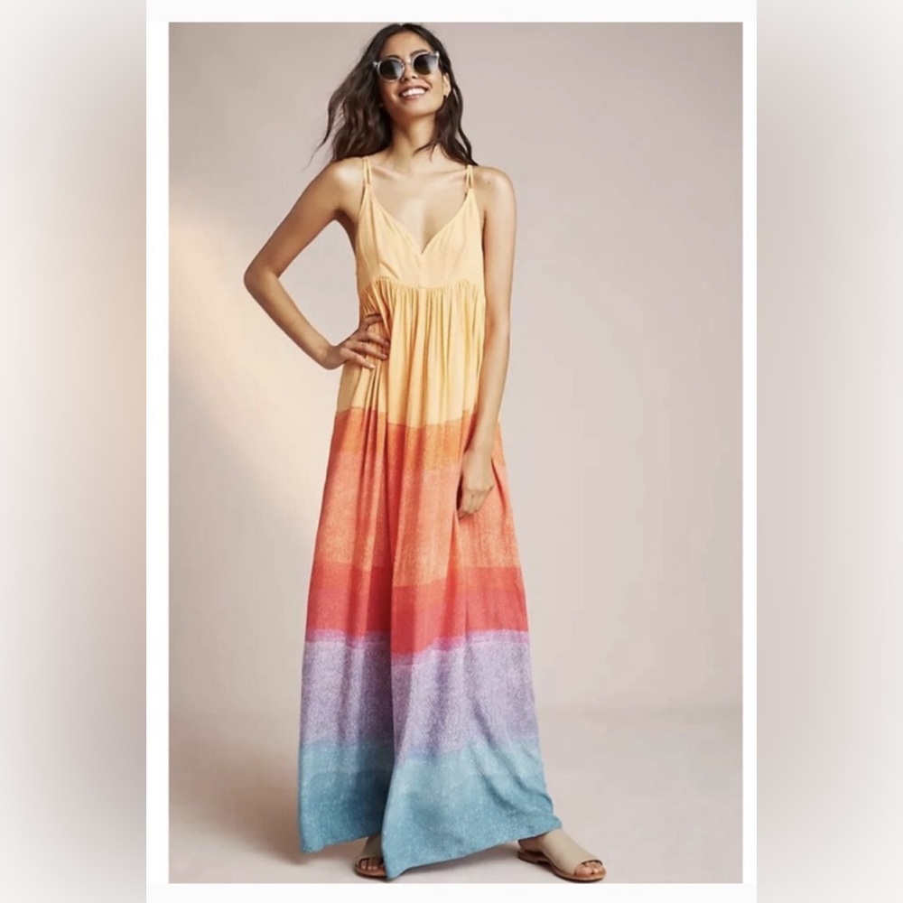 Anthropologie artist collab maxi dress